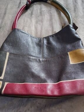 MADE IN ITALY Multicolor Leather Shoulder Bag.